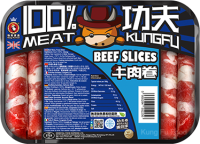Kungfu Frozen Beef Slices for Hot Pot 功夫食品 火鍋牛肉卷