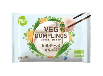 Freshasia Veg Dumplings (Chive & Tofu Skin) 香源 素水餃 (腐皮韭菜)